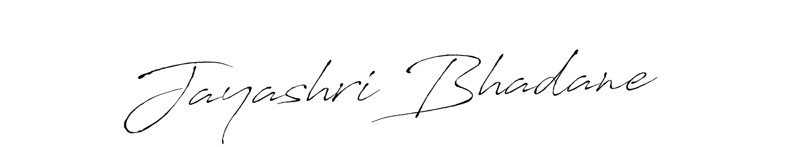 How to make Jayashri Bhadane name signature. Use Antro_Vectra style for creating short signs online. This is the latest handwritten sign. Jayashri Bhadane signature style 6 images and pictures png