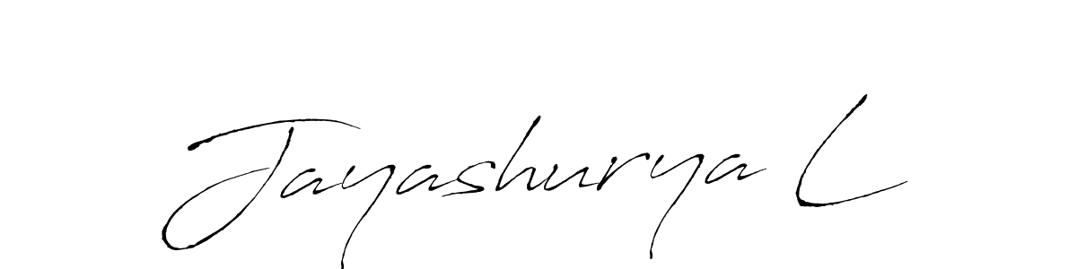 The best way (Antro_Vectra) to make a short signature is to pick only two or three words in your name. The name Jayashurya L include a total of six letters. For converting this name. Jayashurya L signature style 6 images and pictures png