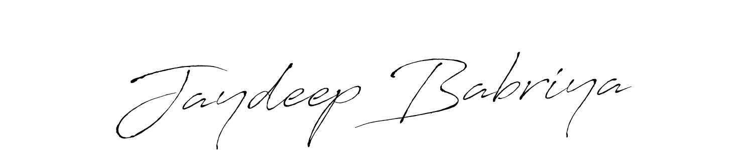 Make a beautiful signature design for name Jaydeep Babriya. With this signature (Antro_Vectra) style, you can create a handwritten signature for free. Jaydeep Babriya signature style 6 images and pictures png