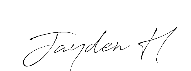 How to make Jayden H signature? Antro_Vectra is a professional autograph style. Create handwritten signature for Jayden H name. Jayden H signature style 6 images and pictures png
