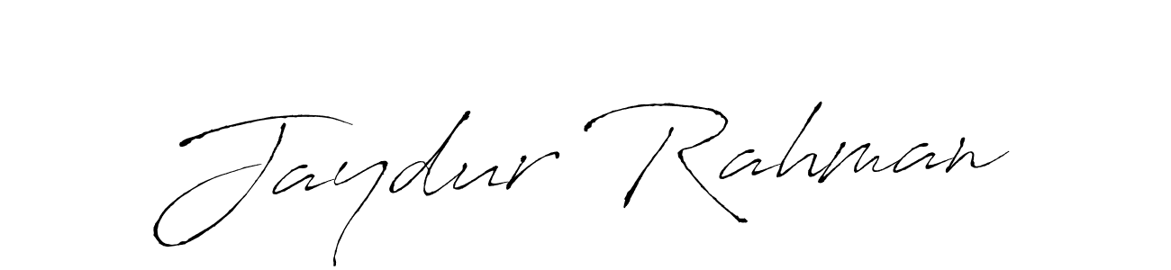 How to make Jaydur Rahman signature? Antro_Vectra is a professional autograph style. Create handwritten signature for Jaydur Rahman name. Jaydur Rahman signature style 6 images and pictures png