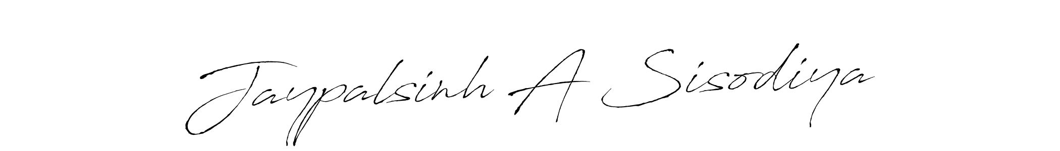 How to make Jaypalsinh A Sisodiya name signature. Use Antro_Vectra style for creating short signs online. This is the latest handwritten sign. Jaypalsinh A Sisodiya signature style 6 images and pictures png