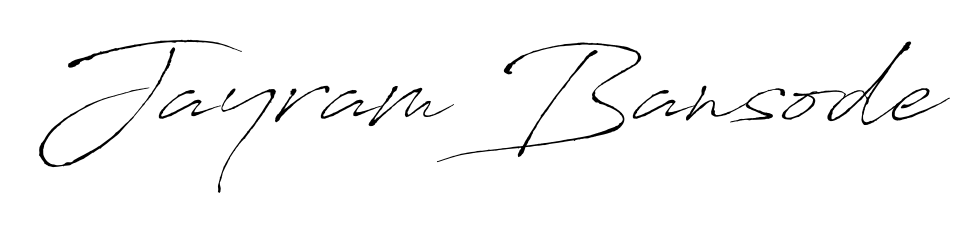 The Antro_Vectra font transforms the name Jayram Bansode into an executive sign with sharp precision and distinguished character. Jayram Bansode signature style 6 images and pictures png