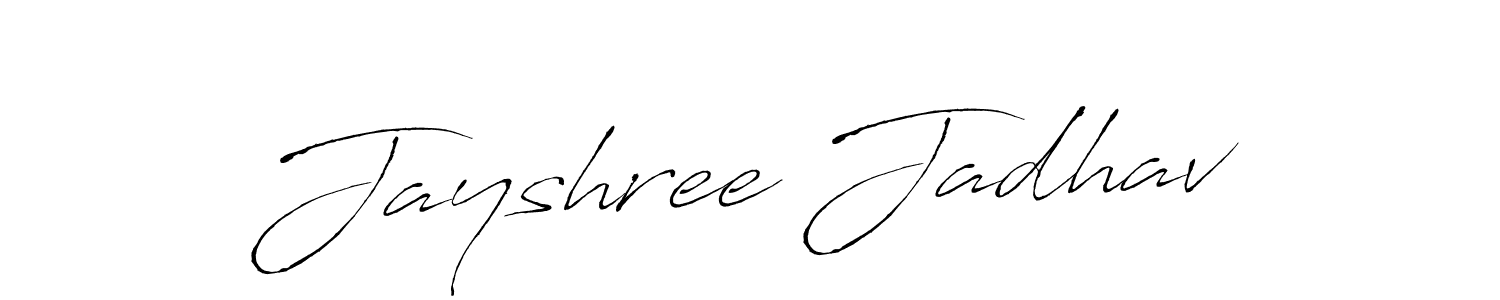 How to make Jayshree Jadhav name signature. Use Antro_Vectra style for creating short signs online. This is the latest handwritten sign. Jayshree Jadhav signature style 6 images and pictures png