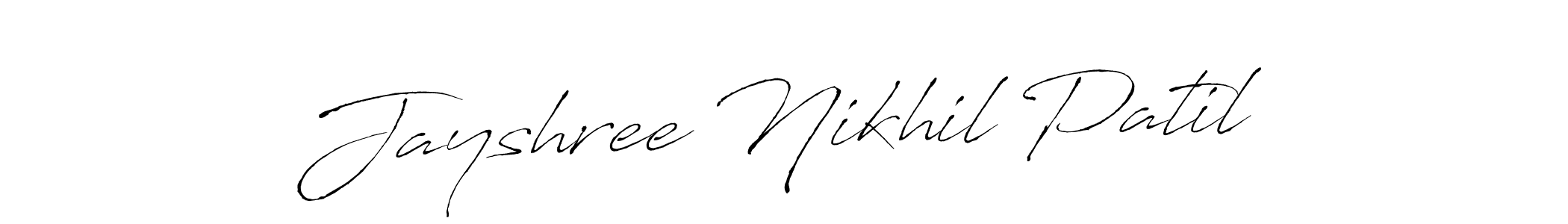 How to make Jayshree Nikhil Patil signature? Antro_Vectra is a professional autograph style. Create handwritten signature for Jayshree Nikhil Patil name. Jayshree Nikhil Patil signature style 6 images and pictures png