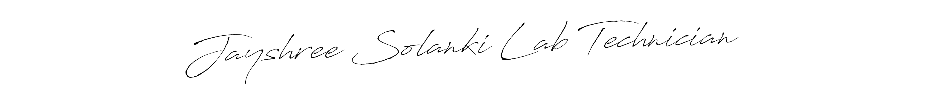 You should practise on your own different ways (Antro_Vectra) to write your name (Jayshree Solanki Lab Technician) in signature. don't let someone else do it for you. Jayshree Solanki Lab Technician signature style 6 images and pictures png