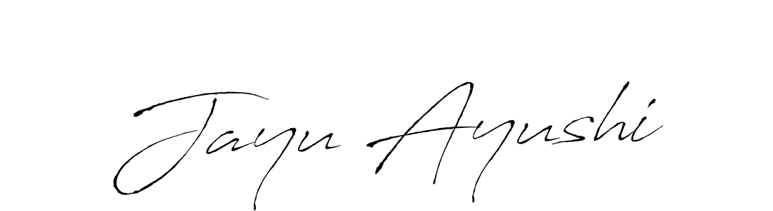 Make a beautiful signature design for name Jayu Ayushi. With this signature (Antro_Vectra) style, you can create a handwritten signature for free. Jayu Ayushi signature style 6 images and pictures png