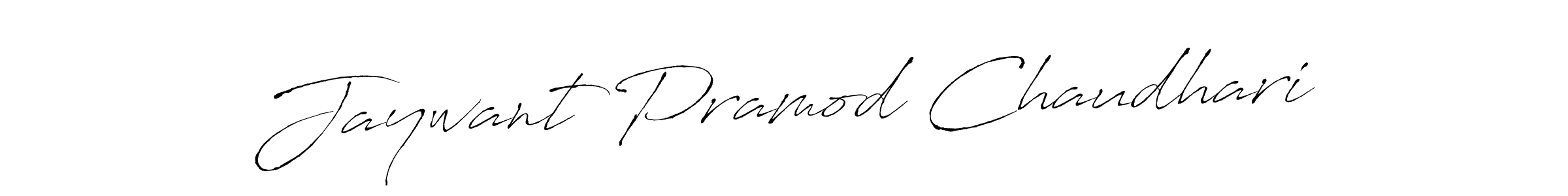 How to make Jaywant Pramod Chaudhari name signature. Use Antro_Vectra style for creating short signs online. This is the latest handwritten sign. Jaywant Pramod Chaudhari signature style 6 images and pictures png