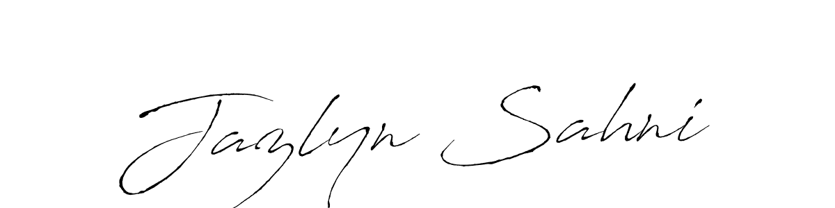 This is the best signature style for the Jazlyn Sahni name. Also you like these signature font (Antro_Vectra). Mix name signature. Jazlyn Sahni signature style 6 images and pictures png