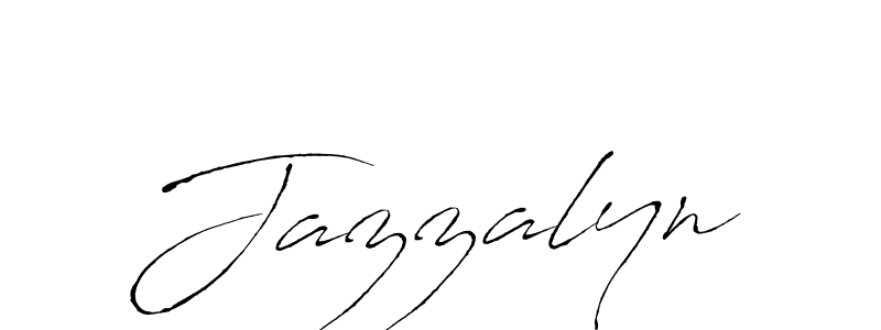 Make a beautiful signature design for name Jazzalyn. With this signature (Antro_Vectra) style, you can create a handwritten signature for free. Jazzalyn signature style 6 images and pictures png