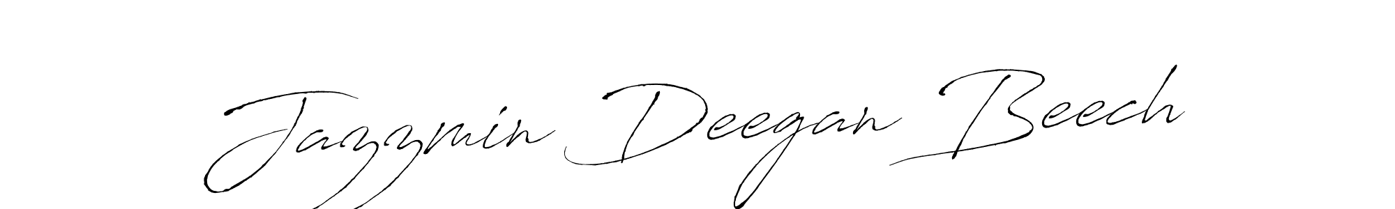 Jazzmin Deegan Beech stylish signature style. Best Handwritten Sign (Antro_Vectra) for my name. Handwritten Signature Collection Ideas for my name Jazzmin Deegan Beech. Jazzmin Deegan Beech signature style 6 images and pictures png