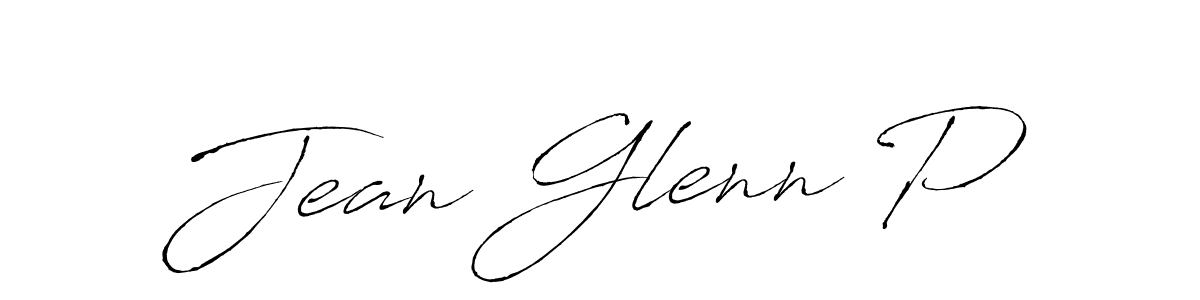 How to make Jean Glenn P name signature. Use Antro_Vectra style for creating short signs online. This is the latest handwritten sign. Jean Glenn P signature style 6 images and pictures png