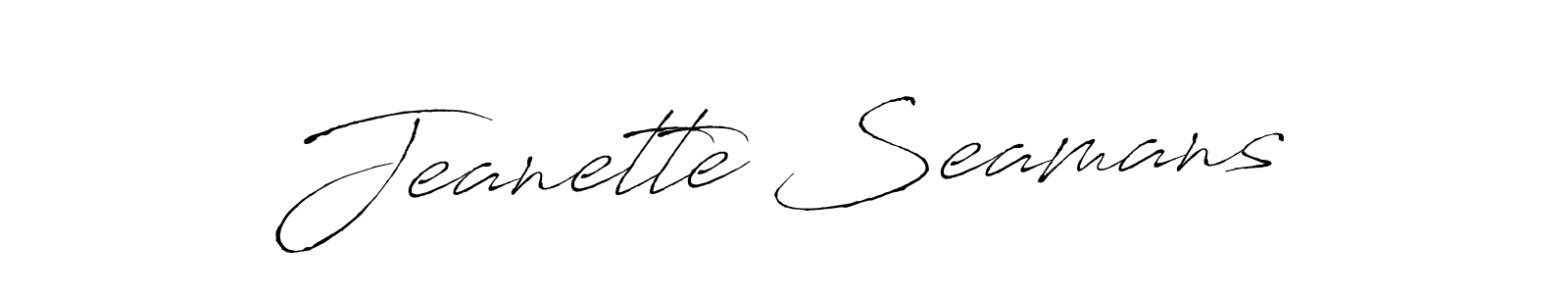 Create a beautiful signature design for name Jeanette Seamans. With this signature (Antro_Vectra) fonts, you can make a handwritten signature for free. Jeanette Seamans signature style 6 images and pictures png