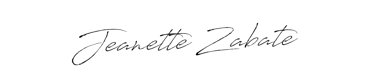 Create a beautiful signature design for name Jeanette Zabate. With this signature (Antro_Vectra) fonts, you can make a handwritten signature for free. Jeanette Zabate signature style 6 images and pictures png