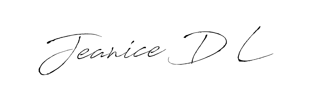 How to make Jeanice D L name signature. Use Antro_Vectra style for creating short signs online. This is the latest handwritten sign. Jeanice D L signature style 6 images and pictures png