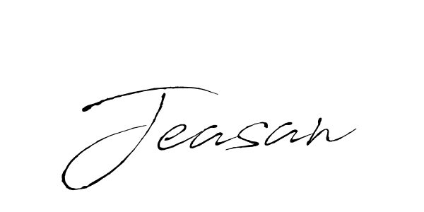 Use a signature maker to create a handwritten signature online. With this signature software, you can design (Antro_Vectra) your own signature for name Jeasan. Jeasan signature style 6 images and pictures png