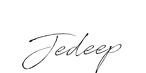 Use a signature maker to create a handwritten signature online. With this signature software, you can design (Antro_Vectra) your own signature for name Jedeep. Jedeep signature style 6 images and pictures png