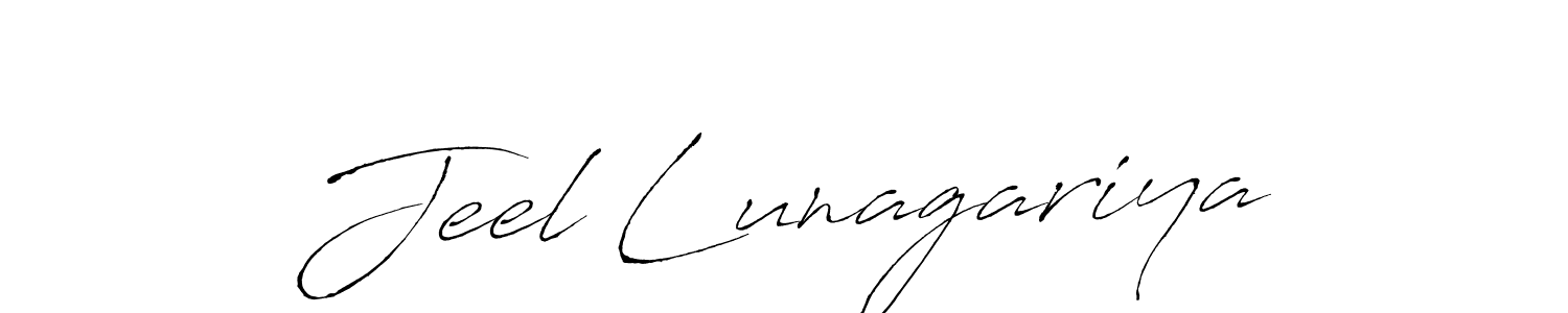 Jeel Lunagariya stylish signature style. Best Handwritten Sign (Antro_Vectra) for my name. Handwritten Signature Collection Ideas for my name Jeel Lunagariya. Jeel Lunagariya signature style 6 images and pictures png