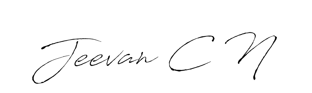 How to make Jeevan C N name signature. Use Antro_Vectra style for creating short signs online. This is the latest handwritten sign. Jeevan C N signature style 6 images and pictures png