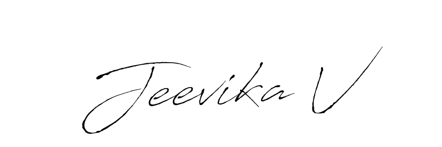 if you are searching for the best signature style for your name Jeevika V. so please give up your signature search. here we have designed multiple signature styles  using Antro_Vectra. Jeevika V signature style 6 images and pictures png