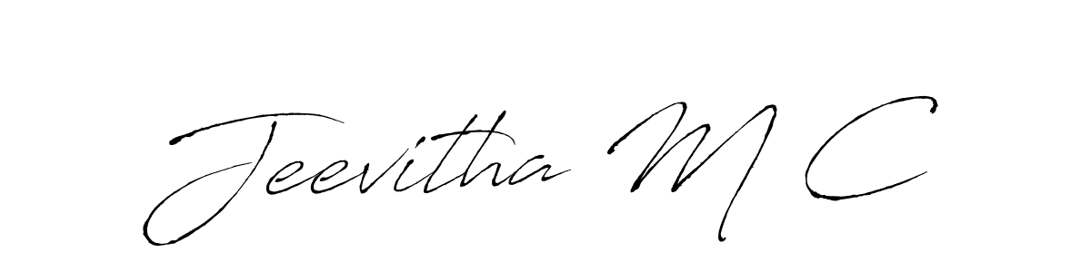 Create a beautiful signature design for name Jeevitha M C. With this signature (Antro_Vectra) fonts, you can make a handwritten signature for free. Jeevitha M C signature style 6 images and pictures png