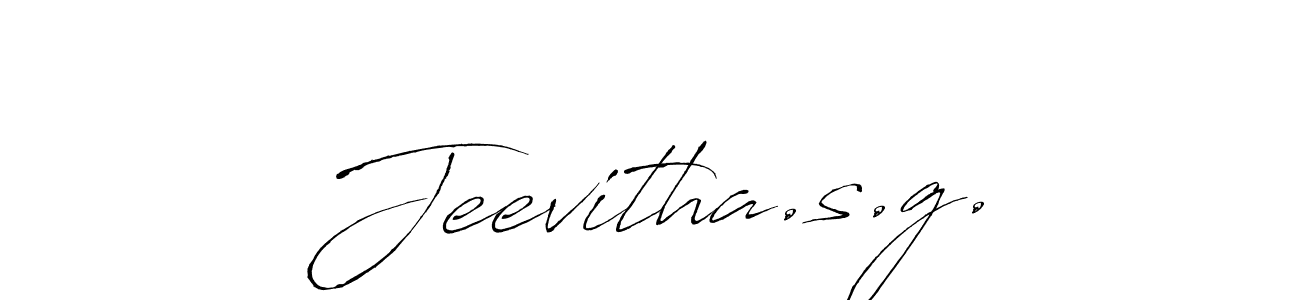 How to make Jeevitha.s.g. name signature. Use Antro_Vectra style for creating short signs online. This is the latest handwritten sign. Jeevitha.s.g. signature style 6 images and pictures png