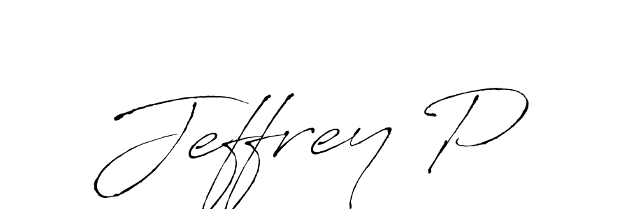 How to make Jeffrey P name signature. Use Antro_Vectra style for creating short signs online. This is the latest handwritten sign. Jeffrey P signature style 6 images and pictures png