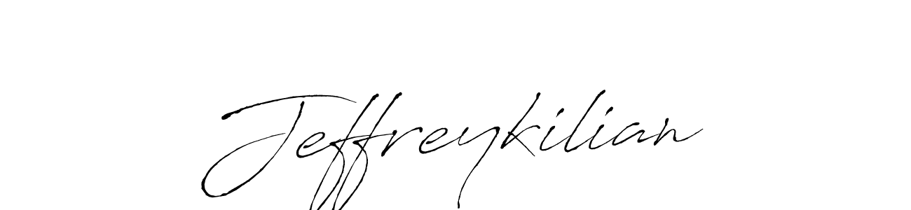 How to make Jeffreykilian name signature. Use Antro_Vectra style for creating short signs online. This is the latest handwritten sign. Jeffreykilian signature style 6 images and pictures png