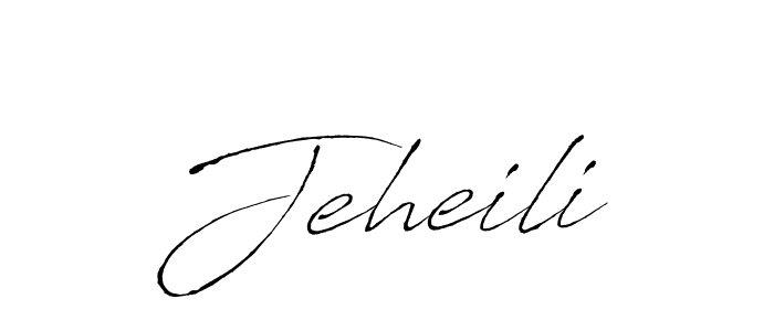 Use a signature maker to create a handwritten signature online. With this signature software, you can design (Antro_Vectra) your own signature for name Jeheili. Jeheili signature style 6 images and pictures png