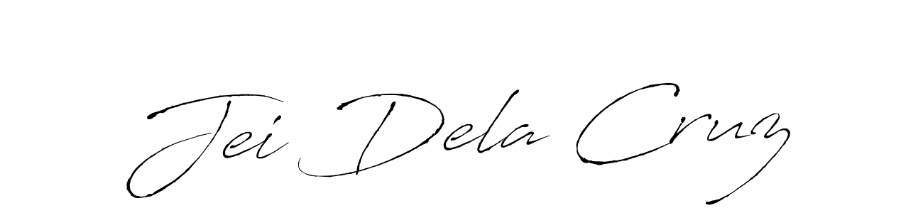 Create a beautiful signature design for name Jei Dela Cruz. With this signature (Antro_Vectra) fonts, you can make a handwritten signature for free. Jei Dela Cruz signature style 6 images and pictures png