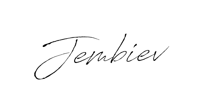 Use a signature maker to create a handwritten signature online. With this signature software, you can design (Antro_Vectra) your own signature for name Jembiev. Jembiev signature style 6 images and pictures png