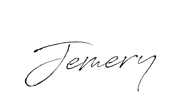 Use a signature maker to create a handwritten signature online. With this signature software, you can design (Antro_Vectra) your own signature for name Jemery. Jemery signature style 6 images and pictures png