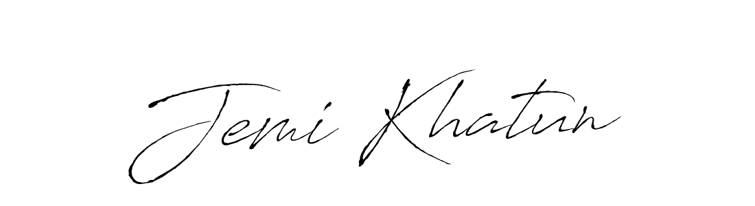 Make a beautiful signature design for name Jemi Khatun. With this signature (Antro_Vectra) style, you can create a handwritten signature for free. Jemi Khatun signature style 6 images and pictures png