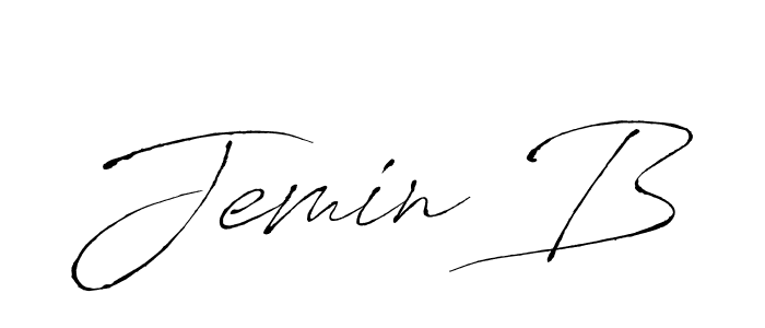 Jemin B stylish signature style. Best Handwritten Sign (Antro_Vectra) for my name. Handwritten Signature Collection Ideas for my name Jemin B. Jemin B signature style 6 images and pictures png