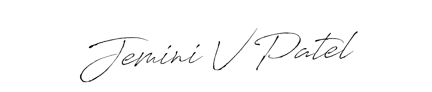 Also we have Jemini V Patel name is the best signature style. Create professional handwritten signature collection using Antro_Vectra autograph style. Jemini V Patel signature style 6 images and pictures png