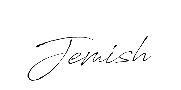 Make a beautiful signature design for name Jemish. With this signature (Antro_Vectra) style, you can create a handwritten signature for free. Jemish signature style 6 images and pictures png