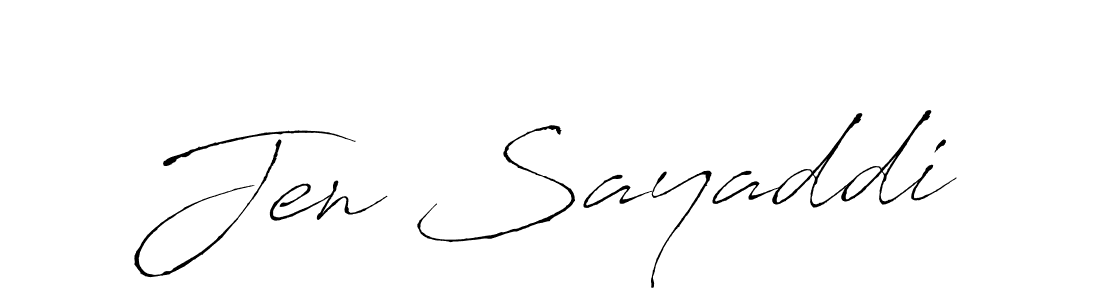 The best way (Antro_Vectra) to make a short signature is to pick only two or three words in your name. The name Jen Sayaddi include a total of six letters. For converting this name. Jen Sayaddi signature style 6 images and pictures png