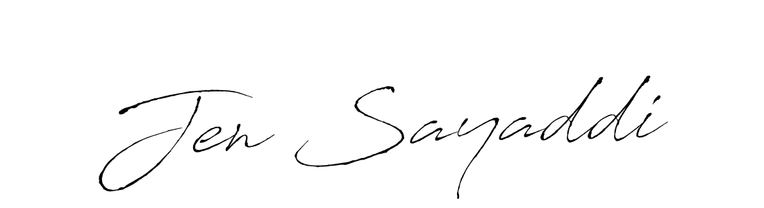 The best way (Antro_Vectra) to make a short signature is to pick only two or three words in your name. The name Jen Sayaddi include a total of six letters. For converting this name. Jen Sayaddi signature style 6 images and pictures png