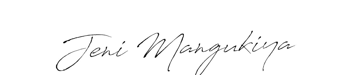 How to make Jeni Mangukiya name signature. Use Antro_Vectra style for creating short signs online. This is the latest handwritten sign. Jeni Mangukiya signature style 6 images and pictures png