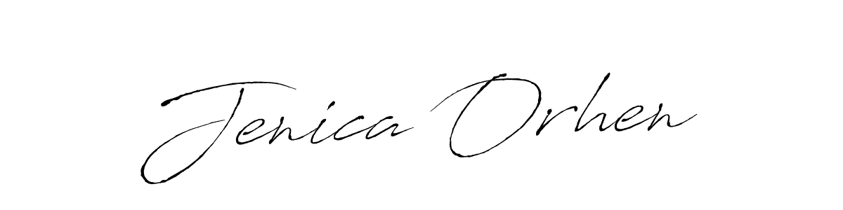How to make Jenica Orhen name signature. Use Antro_Vectra style for creating short signs online. This is the latest handwritten sign. Jenica Orhen signature style 6 images and pictures png