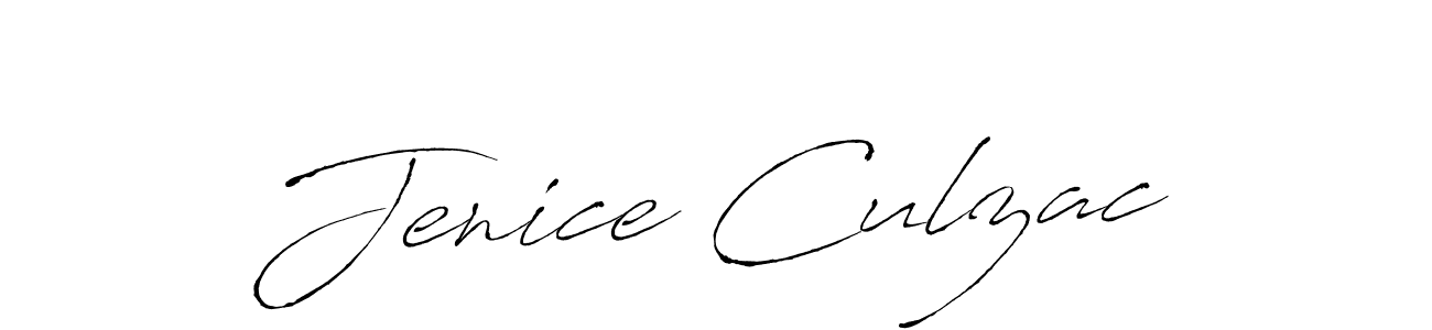 Design your own signature with our free online signature maker. With this signature software, you can create a handwritten (Antro_Vectra) signature for name Jenice Culzac. Jenice Culzac signature style 6 images and pictures png