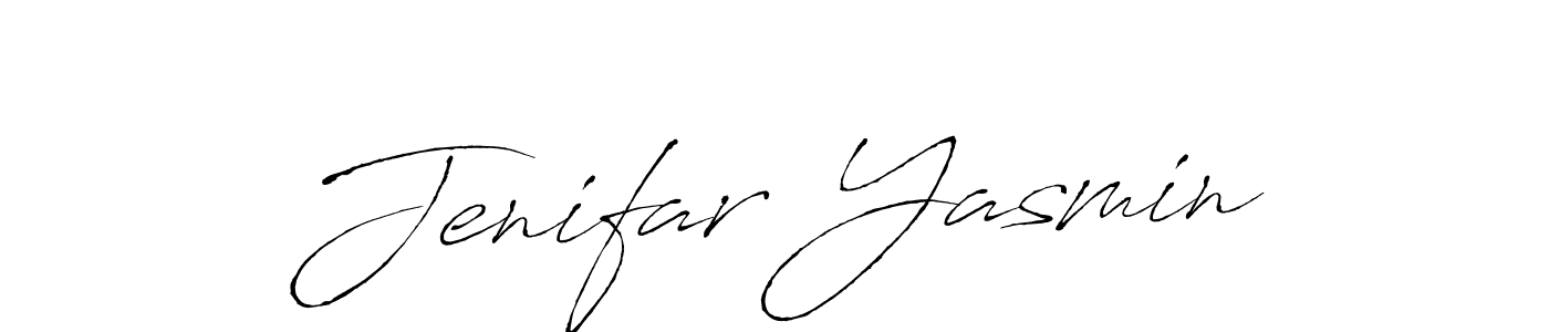 How to make Jenifar Yasmin name signature. Use Antro_Vectra style for creating short signs online. This is the latest handwritten sign. Jenifar Yasmin signature style 6 images and pictures png