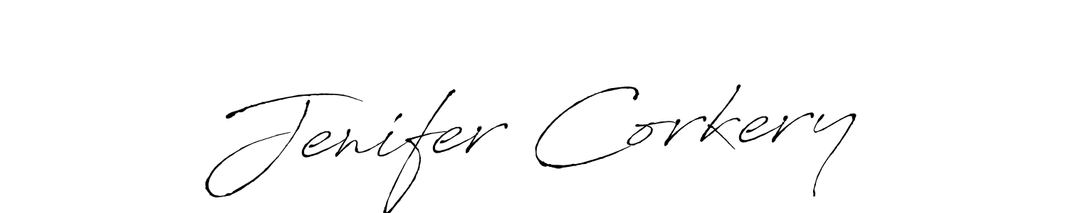 Make a beautiful signature design for name Jenifer Corkery. With this signature (Antro_Vectra) style, you can create a handwritten signature for free. Jenifer Corkery signature style 6 images and pictures png