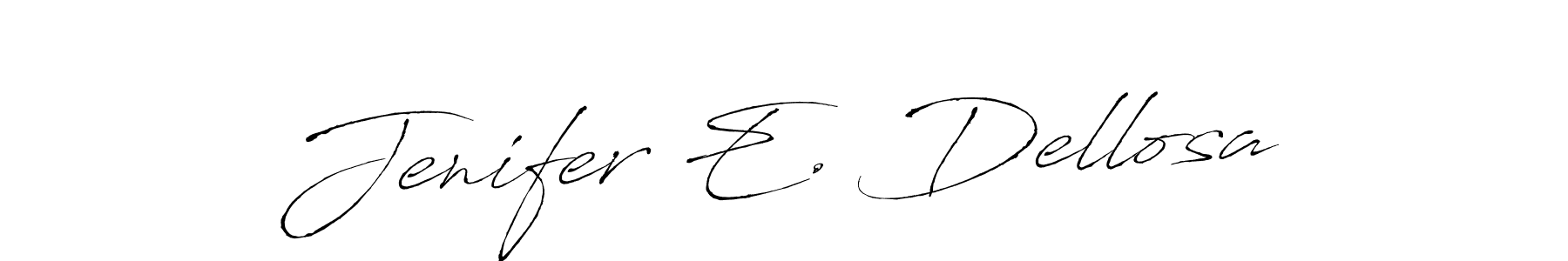 How to make Jenifer E. Dellosa name signature. Use Antro_Vectra style for creating short signs online. This is the latest handwritten sign. Jenifer E. Dellosa signature style 6 images and pictures png