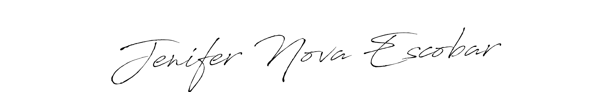 The best way (Antro_Vectra) to make a short signature is to pick only two or three words in your name. The name Jenifer Nova Escobar include a total of six letters. For converting this name. Jenifer Nova Escobar signature style 6 images and pictures png