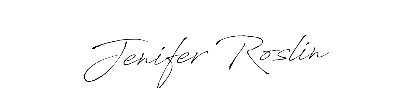 How to make Jenifer Roslin name signature. Use Antro_Vectra style for creating short signs online. This is the latest handwritten sign. Jenifer Roslin signature style 6 images and pictures png