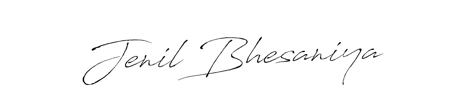 Antro_Vectra is a professional signature style that is perfect for those who want to add a touch of class to their signature. It is also a great choice for those who want to make their signature more unique. Get Jenil Bhesaniya name to fancy signature for free. Jenil Bhesaniya signature style 6 images and pictures png