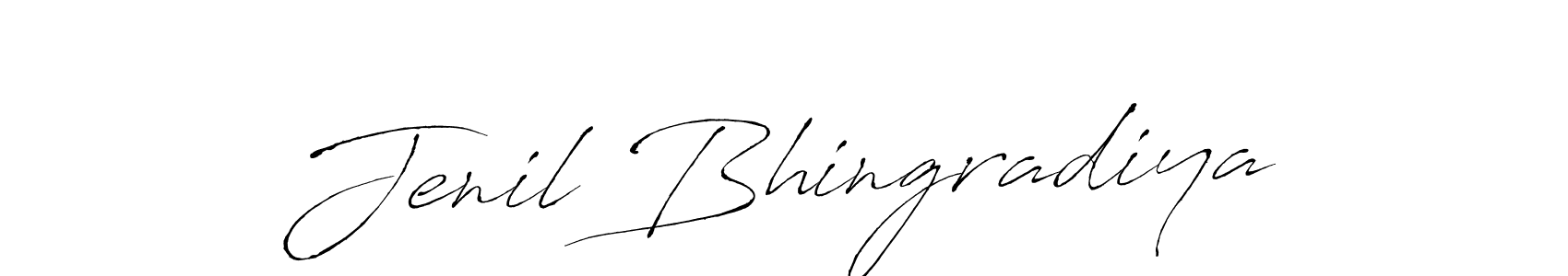 The best way (Antro_Vectra) to make a short signature is to pick only two or three words in your name. The name Jenil Bhingradiya include a total of six letters. For converting this name. Jenil Bhingradiya signature style 6 images and pictures png