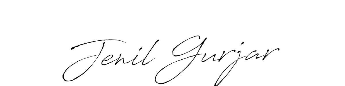 How to make Jenil Gurjar name signature. Use Antro_Vectra style for creating short signs online. This is the latest handwritten sign. Jenil Gurjar signature style 6 images and pictures png