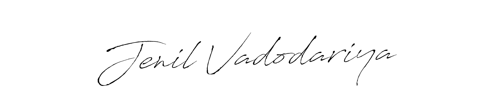 Create a beautiful signature design for name Jenil Vadodariya. With this signature (Antro_Vectra) fonts, you can make a handwritten signature for free. Jenil Vadodariya signature style 6 images and pictures png